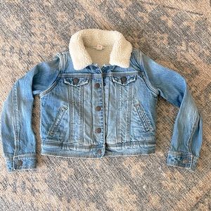 Kids Sherpa lined denim Jean jacket